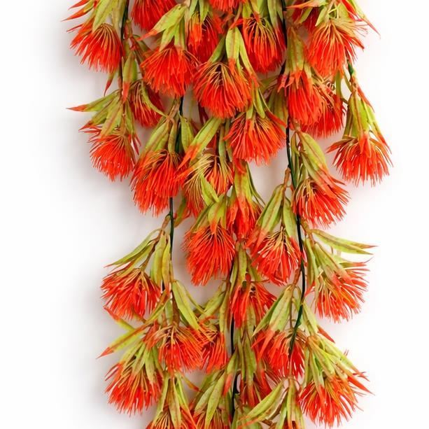 Pack of 6 x 75cm Artificial Red Thistle Trailing Hanging Plant Faux Floral - Premium Quality