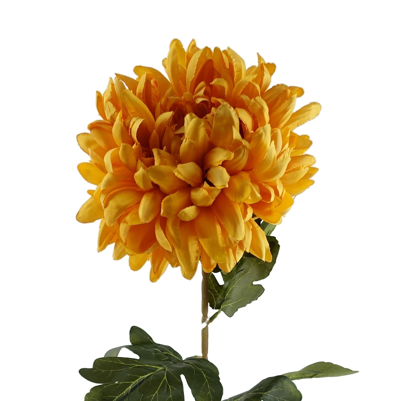 Pack of 6 x Artificial Flowers Extra Large Reflex Chrysanthemum - Gold 75cm