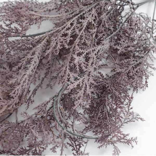 Pack of 6 x 80cm Artificial Dusky Purple Coral Fern Trailing Plant Decorative Hanging Foliage - Premium Quality