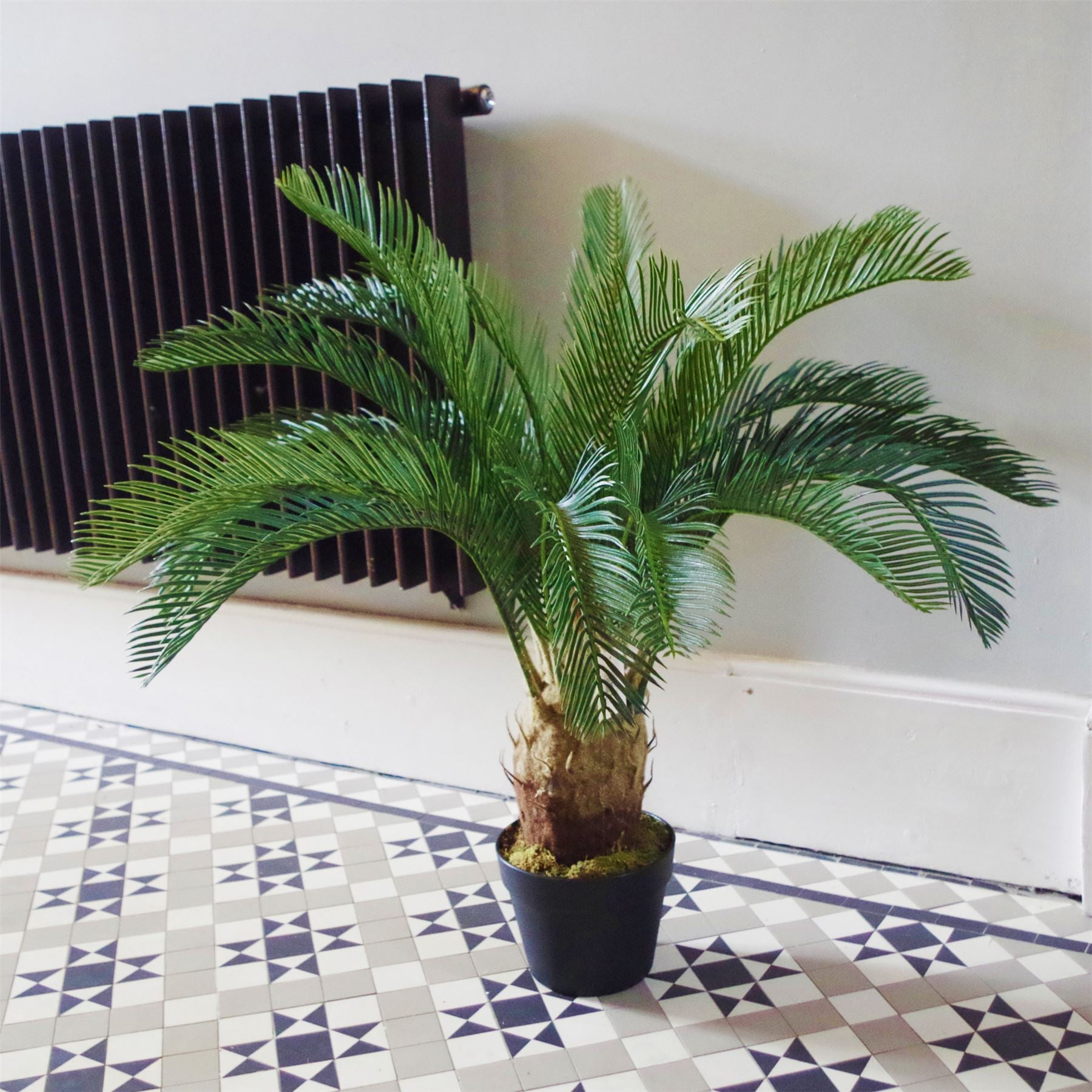 Large Artificial Palm Tree 80cm Cycas Realistic Plant Leaf Design UK Botanik