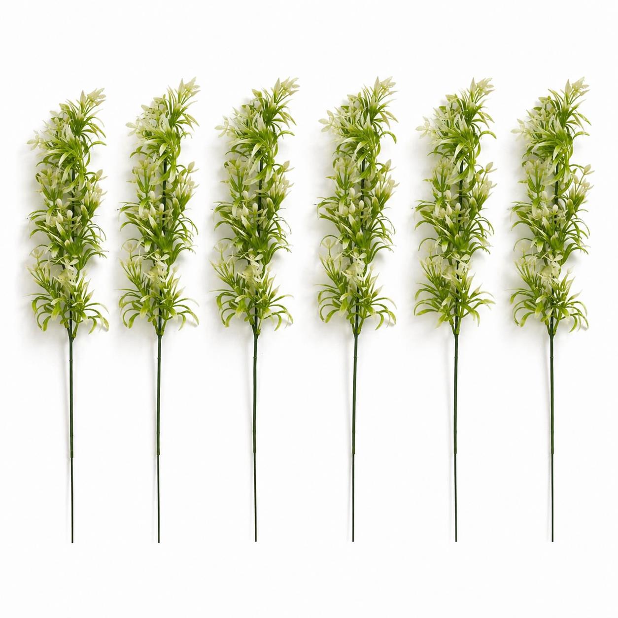 Pack of 6 x 48cm Artificial White Blossom Spray Stem
