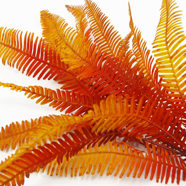 6 x 55cm Artificial Autumn Fern Bush Plant - Premium Quality