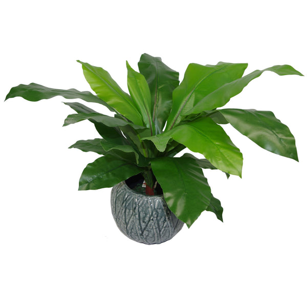 Artificial Bird Nest Fern Plastic weighted pot 60cm Realistic House Plants Botanik