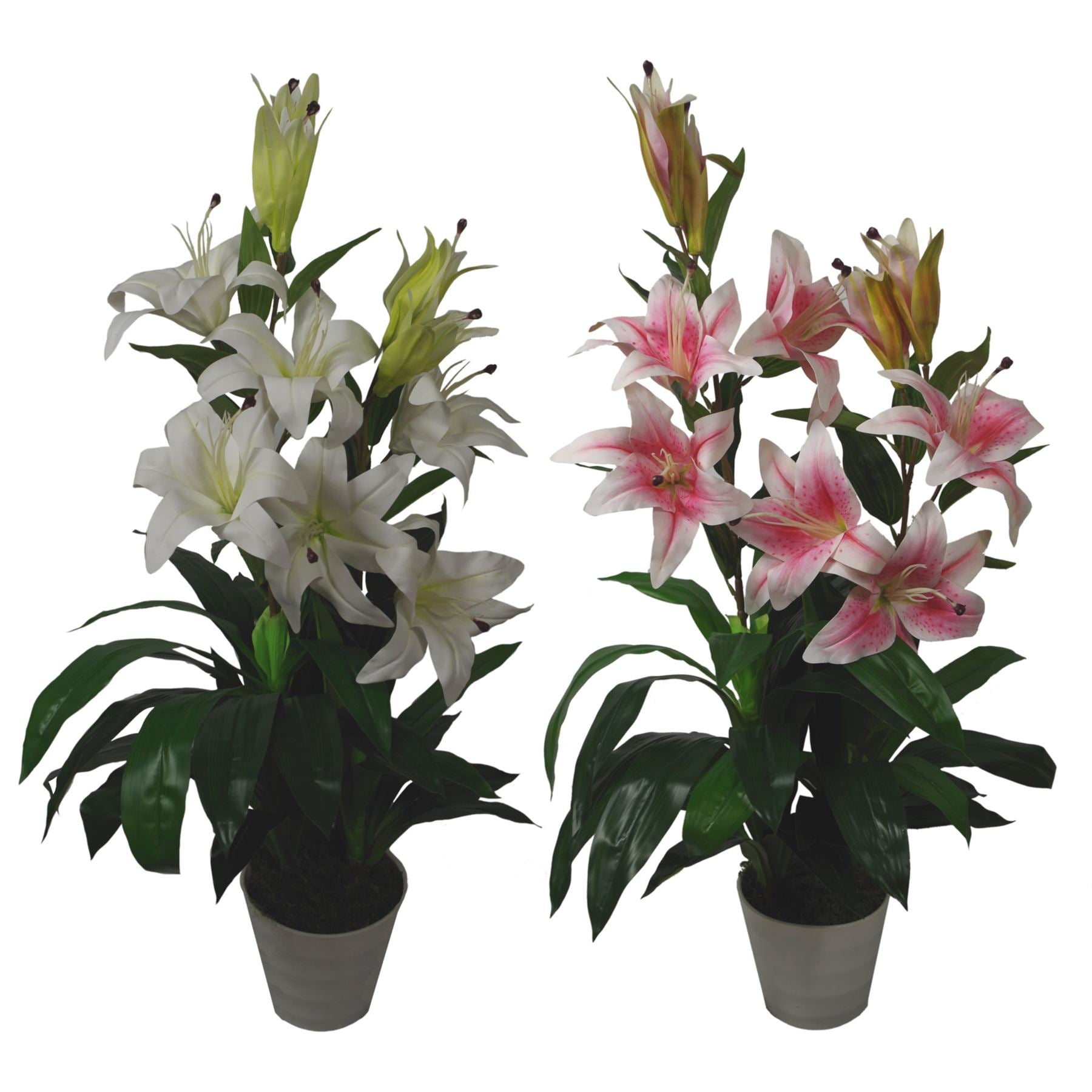 Artificial Flower Plant Tree 90cm Pink Lily 90cm Planter