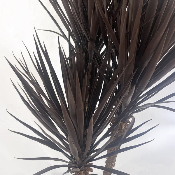 Artificial Yukka Tree Plant Spiky UV Resistant Outdoor Tree Triple Dark Red and Brown Botanik
