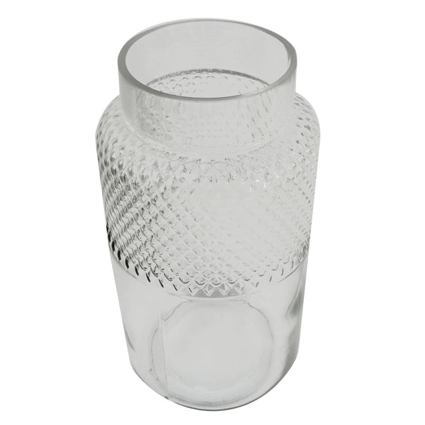 Glass Vase Clear Glass Diamond Vase 29cm