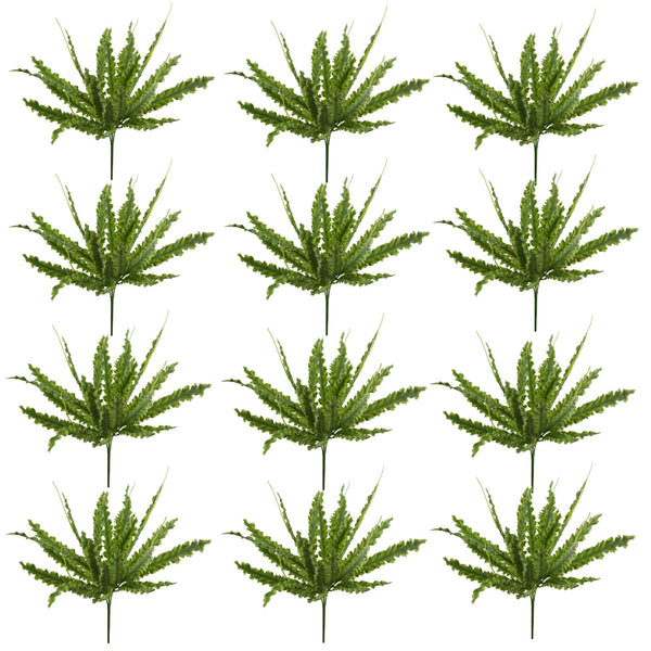 12 x 40cm Artificial Crocodile Fern Plant - Premium Quality