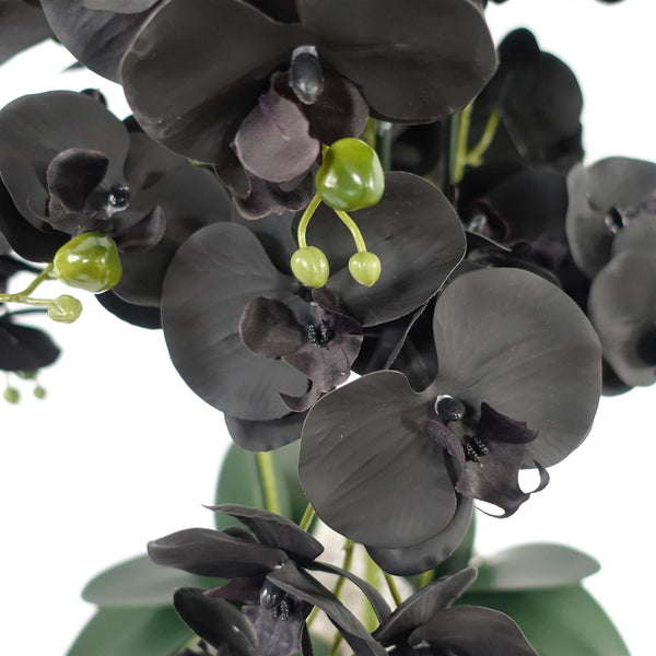 60cm Orchid Artificial Black - Gold Ceramic Planter - Premium Quality
