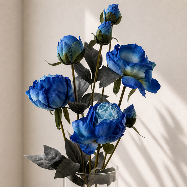 Blue Peony Artificial Flower