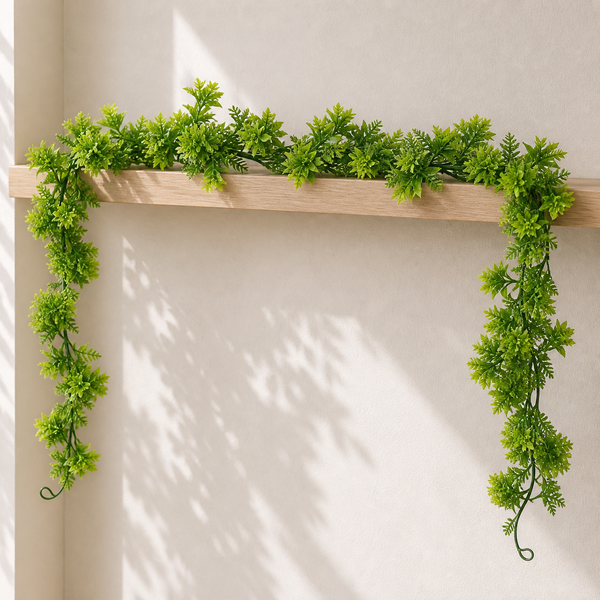Pack of 6 x 160cm Artificial Green Floral Garland Hanging Foliage Decoration