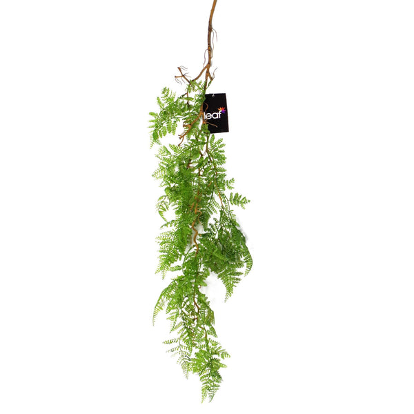 6 x 100cm Artificial Hanging Maidenhair Fern Plant Dark Green - Premium Quality