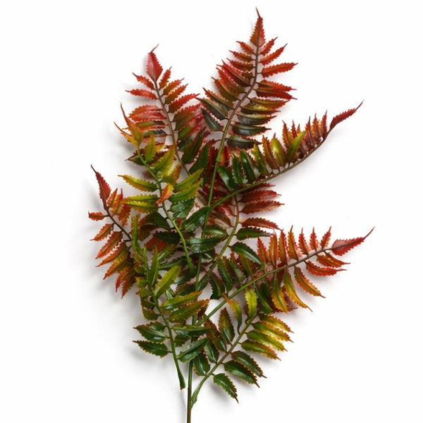 50cm Artificial Fern Spray Stem - Autumn Orange