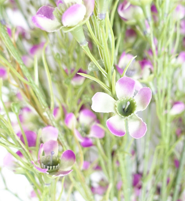 Pack of 6 x 100cm Artificial Foliage Stem with Small Flowers - Purple - Premium Quality