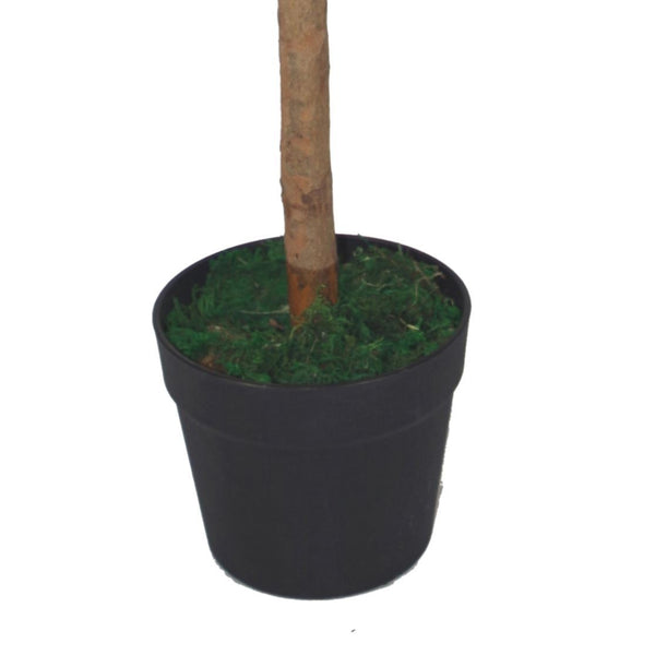 Pair Artificial Bay Topiary Trees Green 120cm Trunk