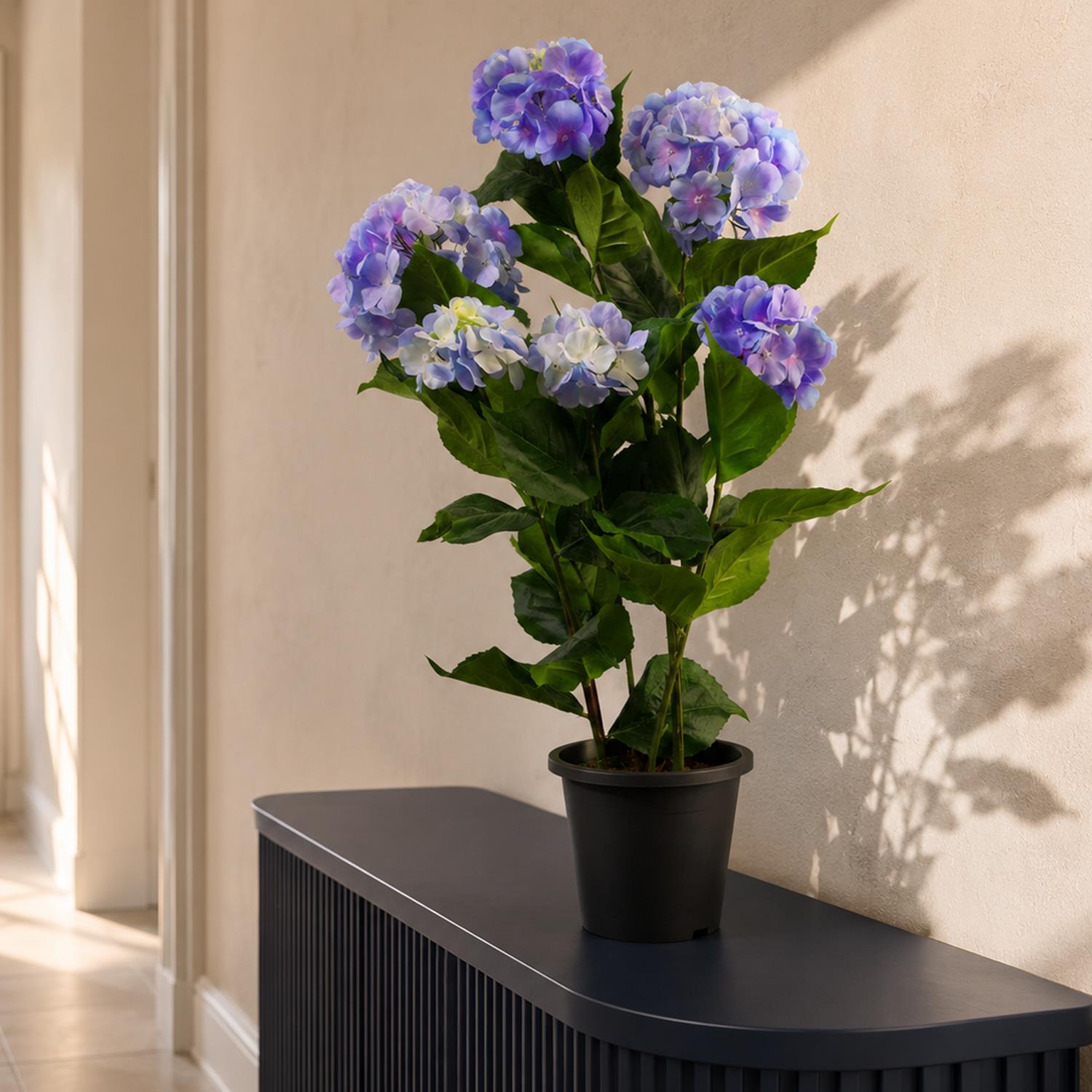 Artificial Large Hydrangea Plant Flowering Bush Blue Botanik