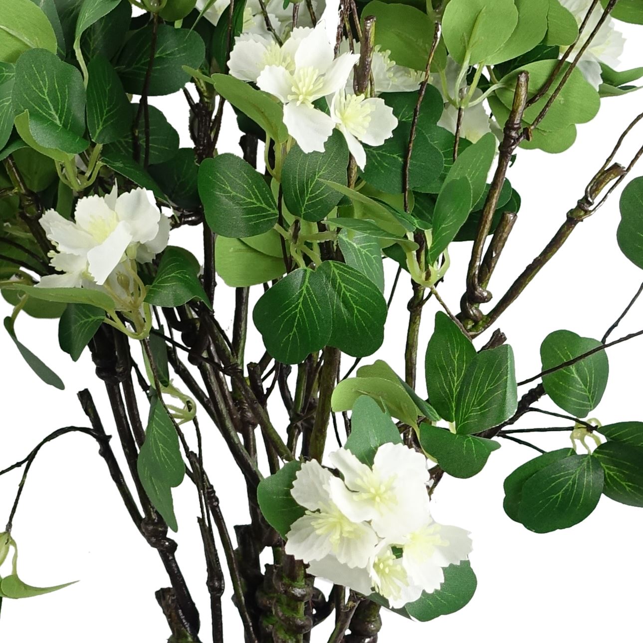 60cm Flower Foliage Spray - White