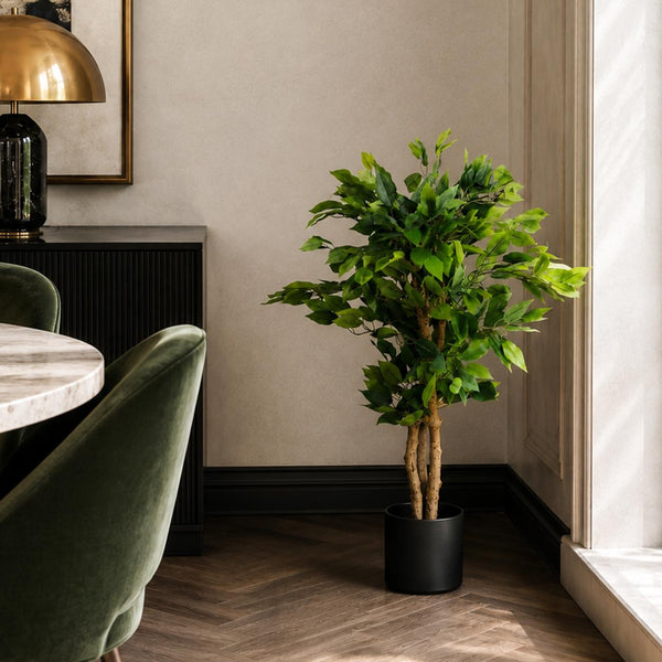 Artificial Ficus Tree Plant 90cm Evergreen Trunk