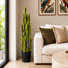 90cm (3ft) Artificial Sansevieria Yellow Green Indoor Plant