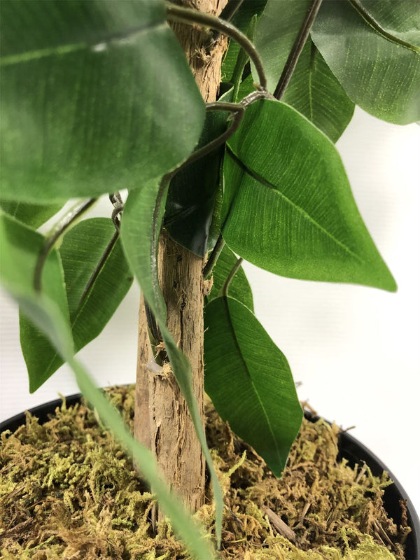 120cm Artificial Ficus Tree / Plant - Large Bushy Shape Silver Metal Planter - Premium Quality