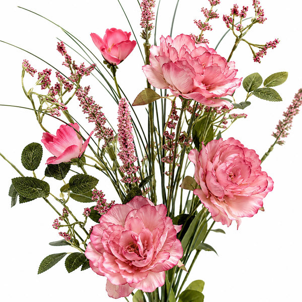 52cm Artificial Pink Peony Wildflower Bouquet