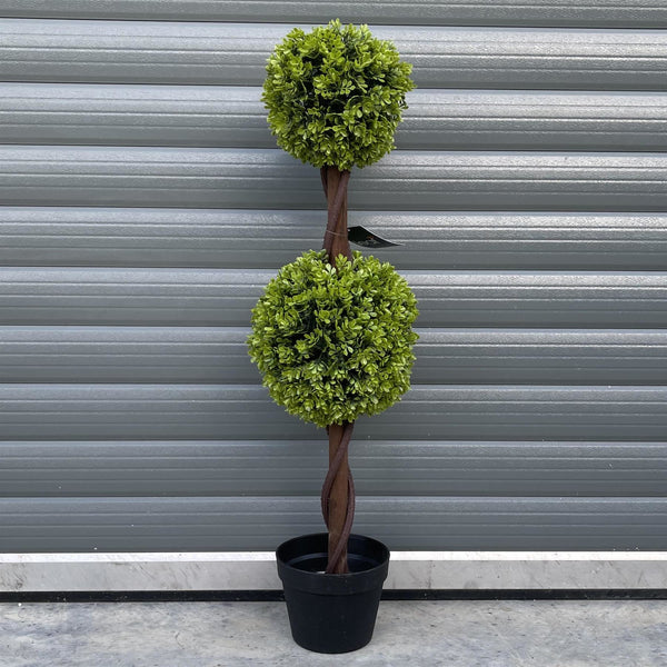 90cm Green Double Ball Topiary Tree - Premium Quality