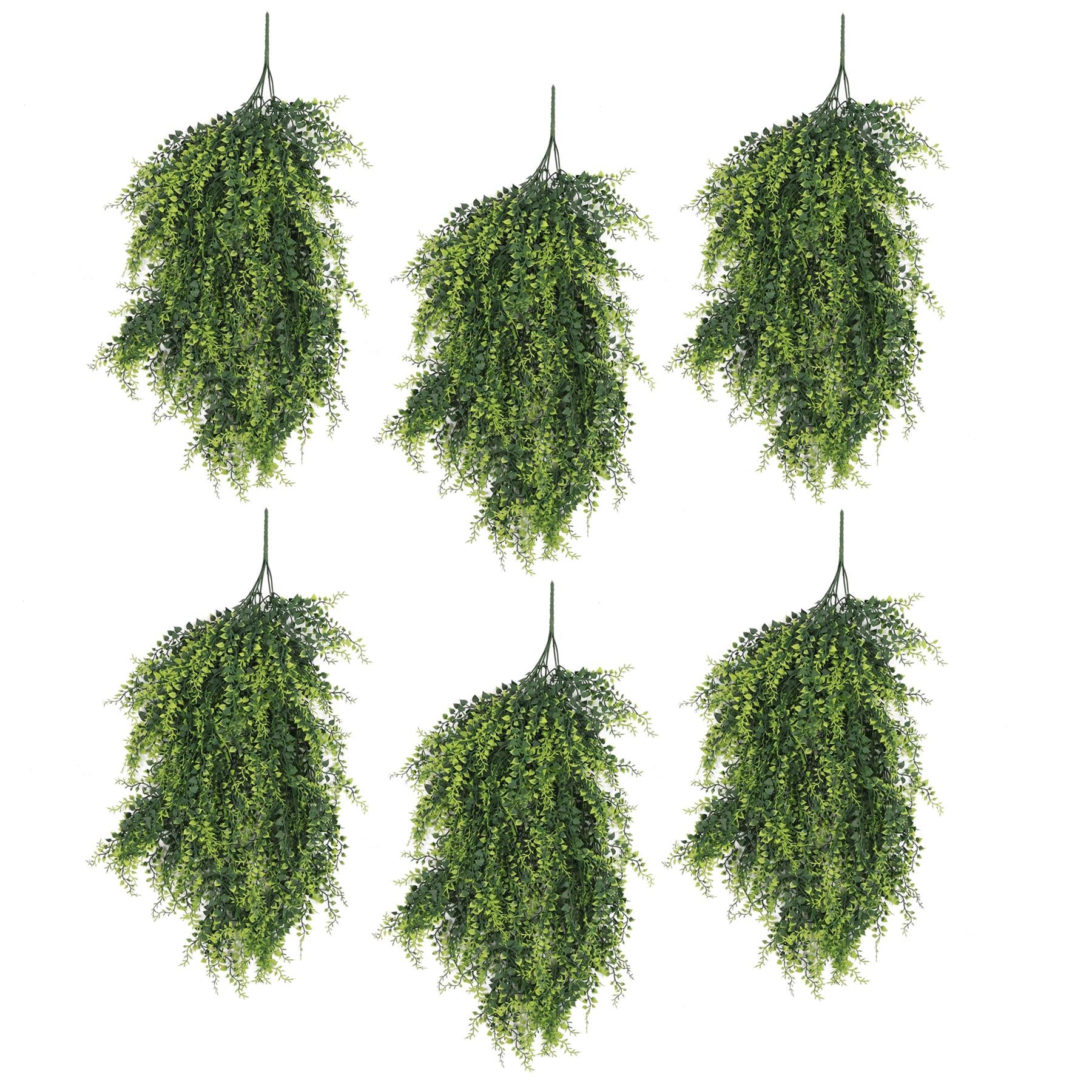 Pack of 6 x Hanging UV and Fire Resistant Artificial Foliage Plant 85cm