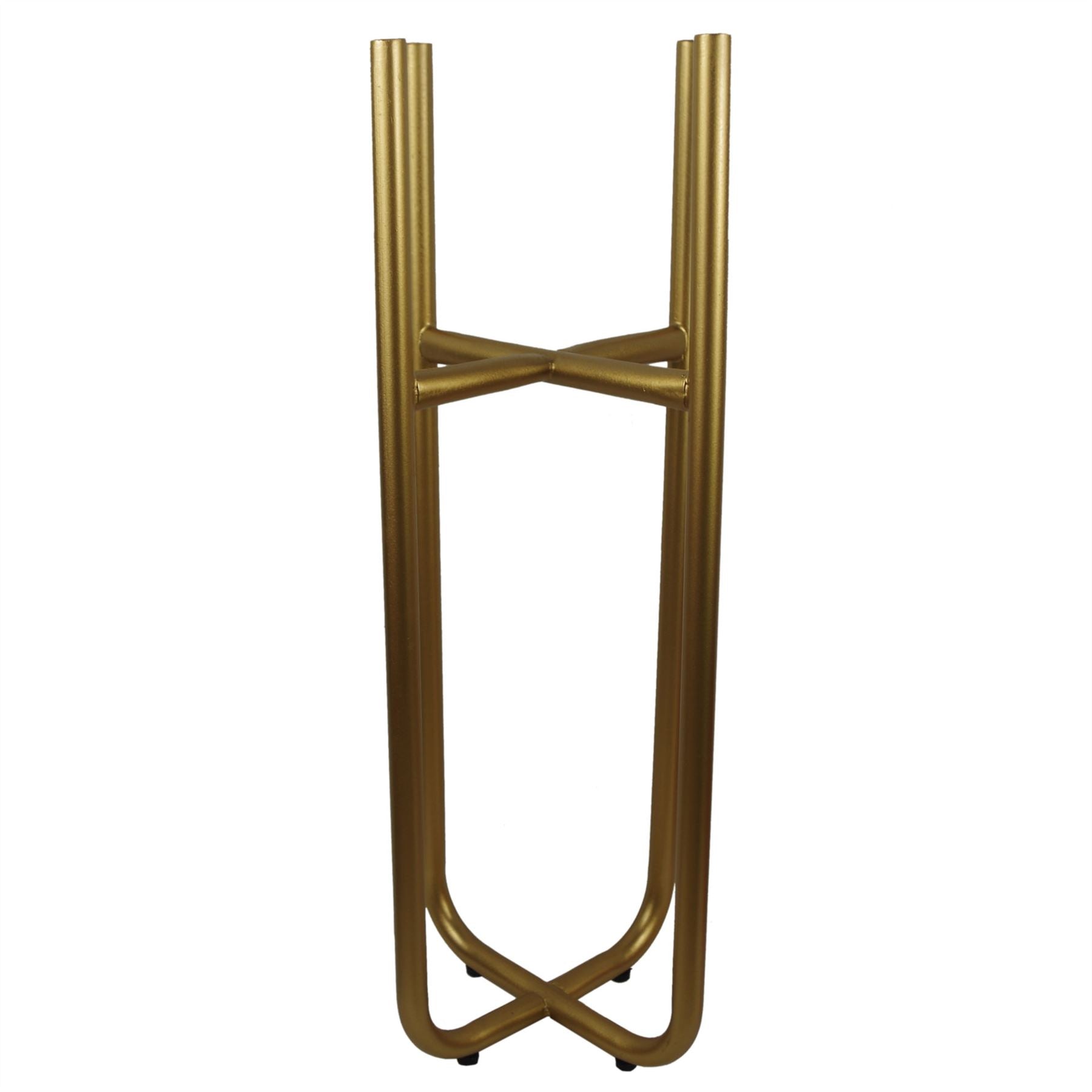 Metal Planter Stand Gold Stand Gold Metal Plant Pot 62cm x 18cm Leaf Design UK Botanik