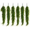Pack of 6 x 75cm Artificial Trailing Fern Bush Hanging Faux Greenery Plant - Premium Quality