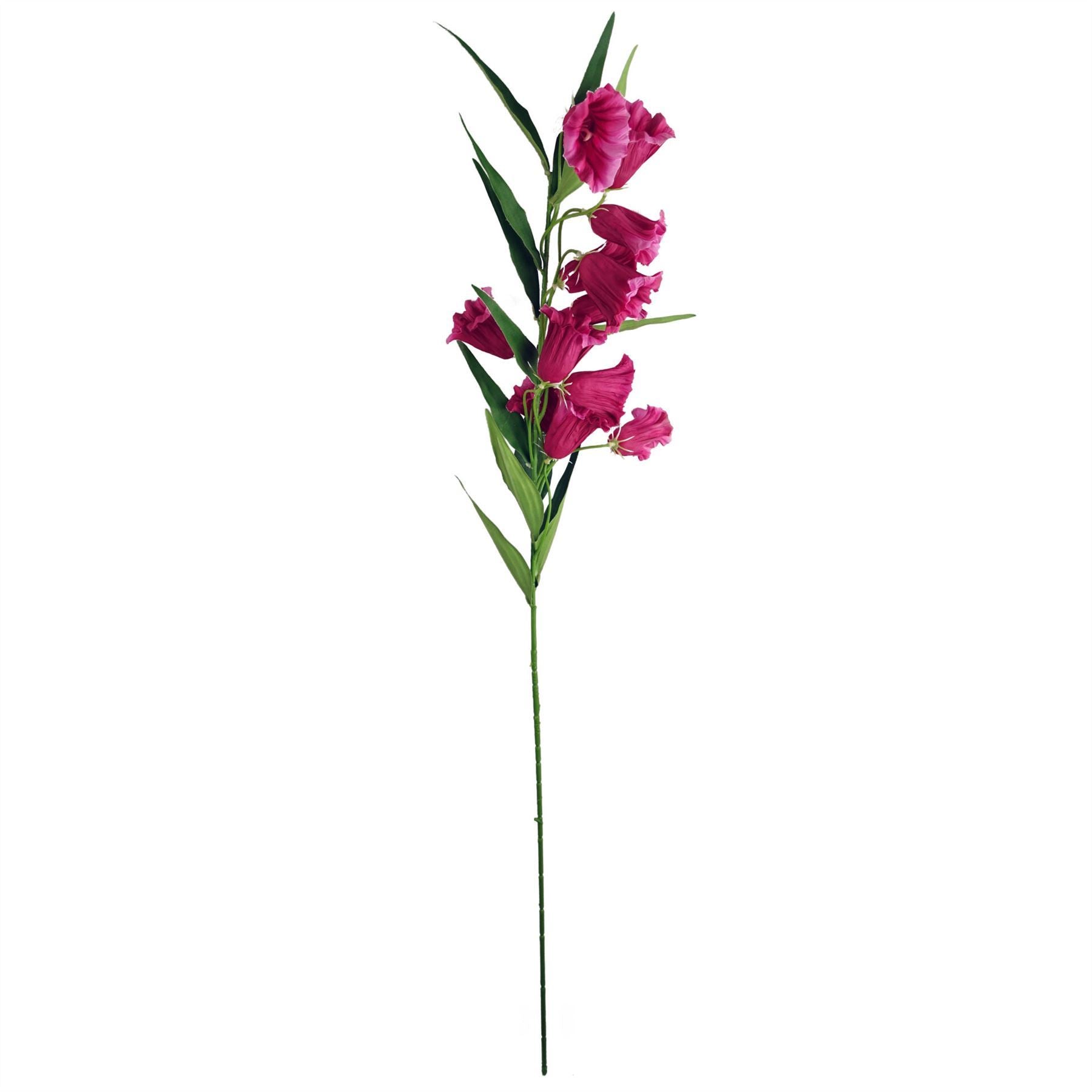 Pack of 6 x 100cm Trumpet Artificial Flower Stem Fuchsia Pink - Premium Quality