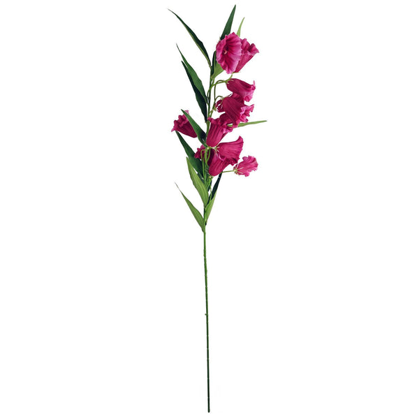 Pack of 6 x 100cm Trumpet Artificial Flower Stem Fuchsia Pink - Premium Quality
