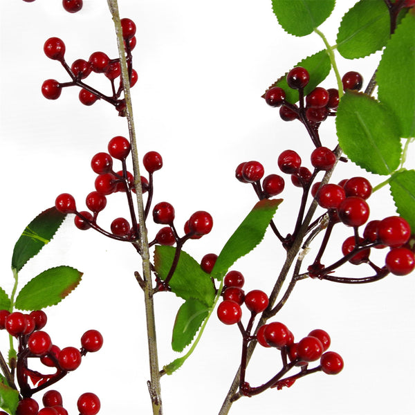 Single Large Red Christmas Berry Spray 80cm Xmas Festive Decoration Botanik