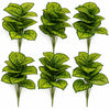 Pack of 6 x 60cm Artificial Caladium Style Stem Plant Bright Green Variegated Faux Foliage Arrangement