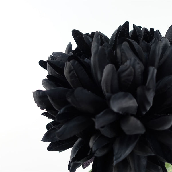 Pack of 6 x 75cm Extra Large Reflex Chrysanthemum - Black - Premium Quality
