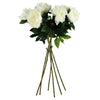 Pack of 6 x 80cm Artificial White Peony Stem