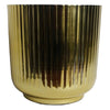 20cm Gold Fluted Metal Planter by Botanik - Premium Quality