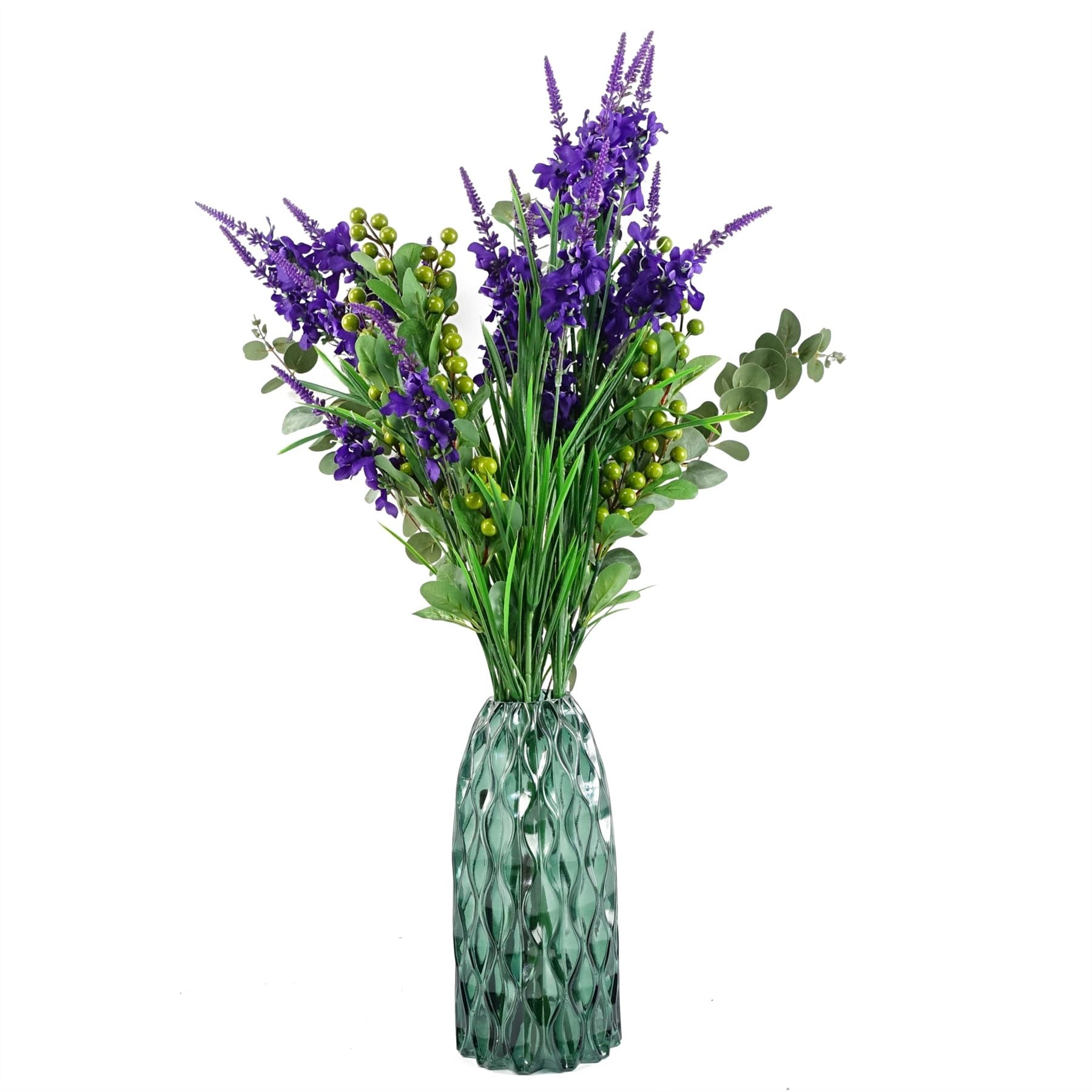 Pack of 6 x Artificial Flowers Purple Larkspur Artifical Stem 80cm