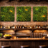 100cm Artificial Mixed Green Foliage Wall Panel with Ferns and Yellow Grass Accents