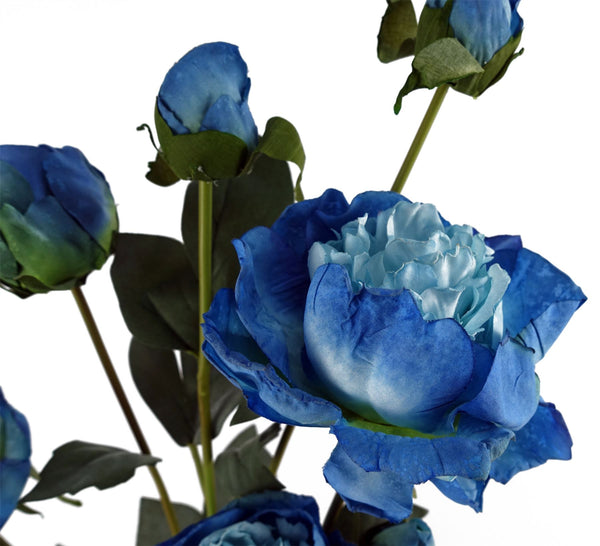 6 x Blue Peony Artificial Flower