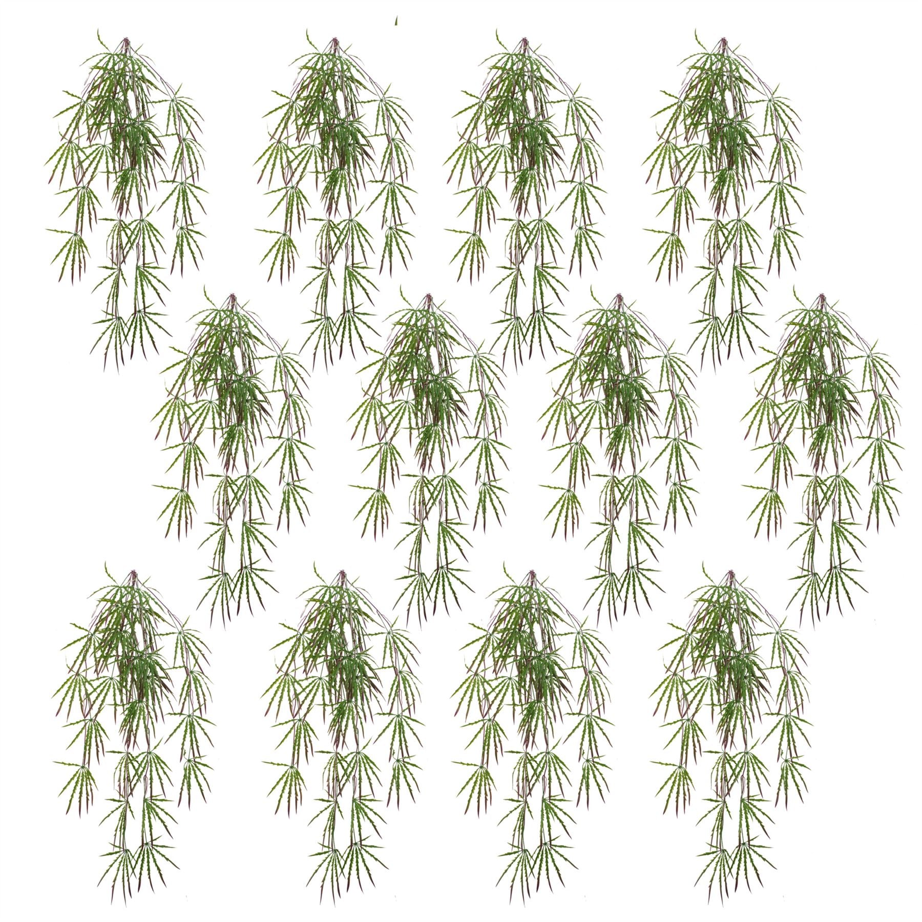 Pack of 12 x 100cm Artificial Hanging Acer Spider Plant