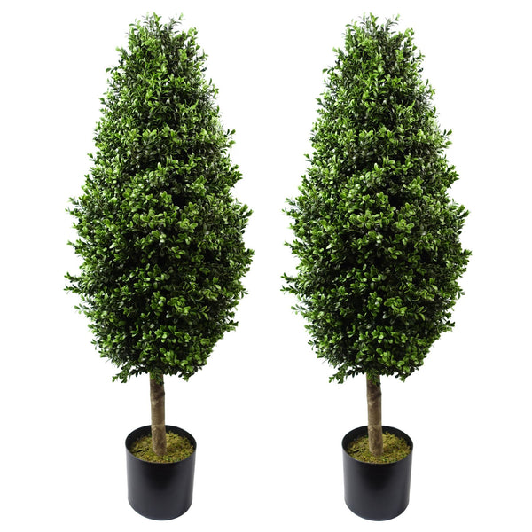 120cm Pair of Buxus Ball Cone Artificial Tree UV Resistant Outdoor - Premium Quality