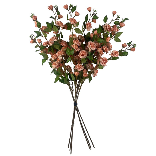 Pack of 6 x 90cm Artificial Pink Rose Stem