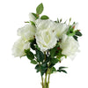 Pack of 6 x 80cm Artificial White Rose Stem - 18 flowers - Premium Quality