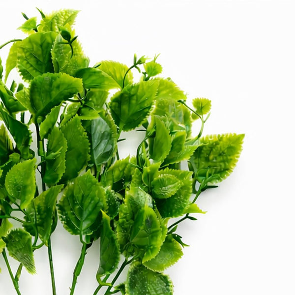 Pack of 6 x 32cm Artificial Leafy Foliage Stem Plant – Faux Green Decorative Fillers