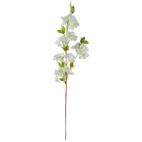 Pack of 6 x 100cm White Artificial Blossom Stem - Premium Quality