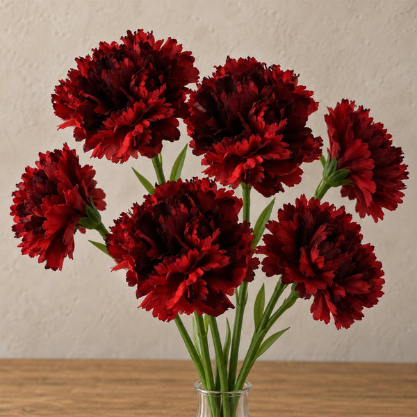 Pack of 6 x 57cm Red Carnation Artificial Flowers