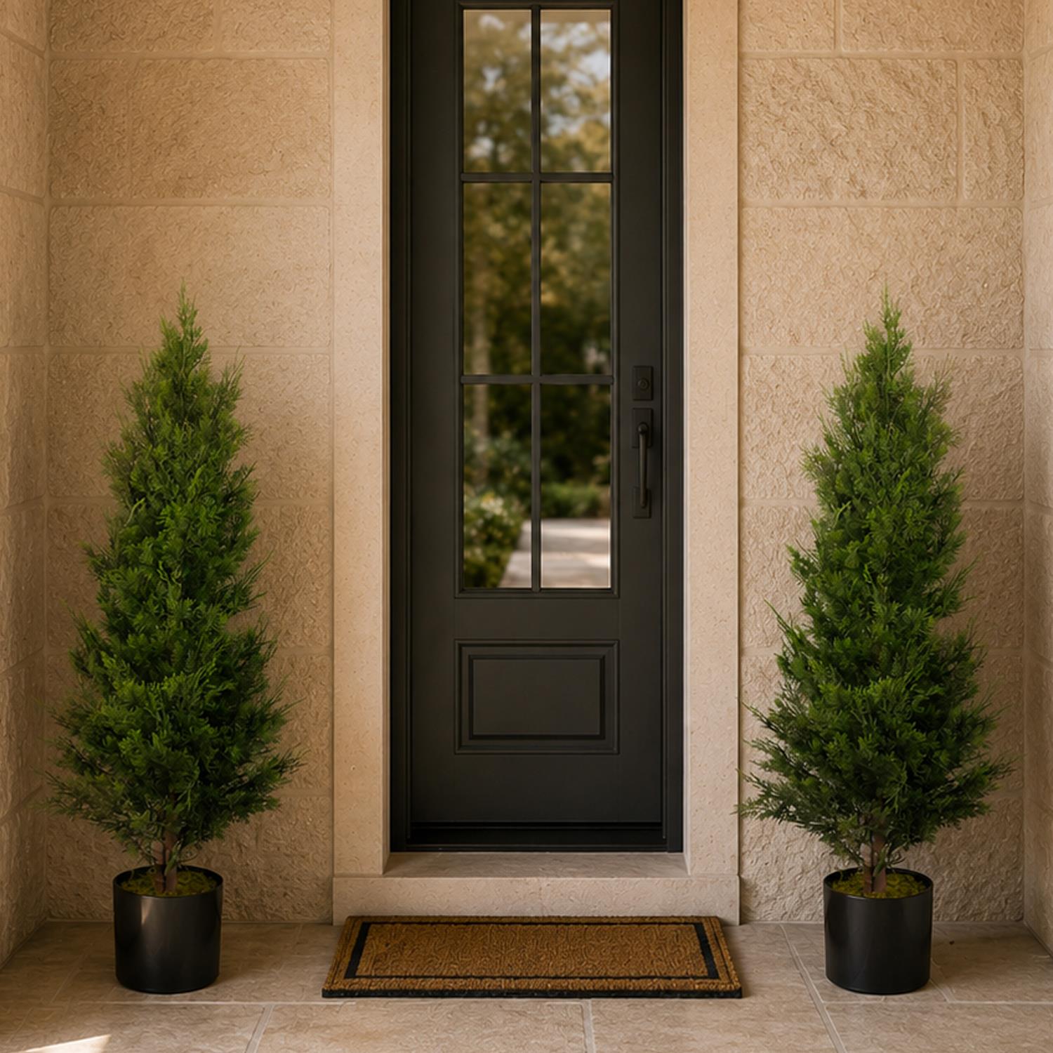 120cm Pair of Artificial Cypress Topiary - Premium Quality