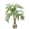 Large Artificial Palm Tree 120cm Luxury Silver Planter 4ft Realistic Leaf Design Botanik