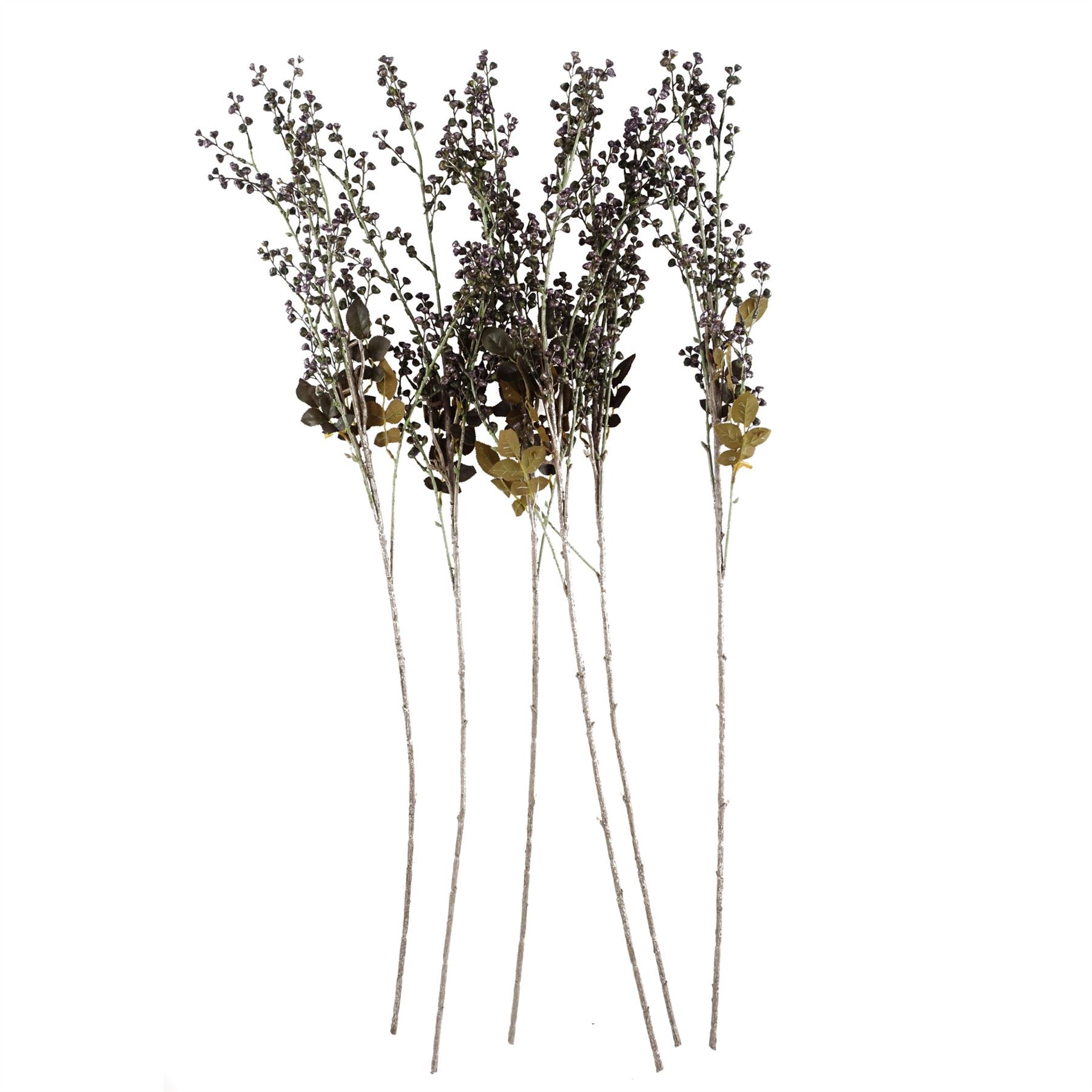 Pack of 6 x Artificial Foliage Dark Berry Stem 85cm