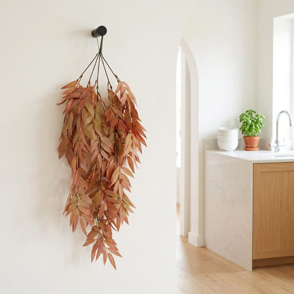 Pack of 6 x 75cm Artificial Trailing Foliage Plant Dusty Orange Hanging Faux Greenery - Premium Quality