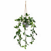 70cm Artificial Green Tradescantia Hanging Plant in Grey Pot